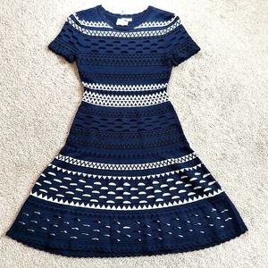 Shoshanna Sinead Striped Knit Sweater Dress Size Small Blue White